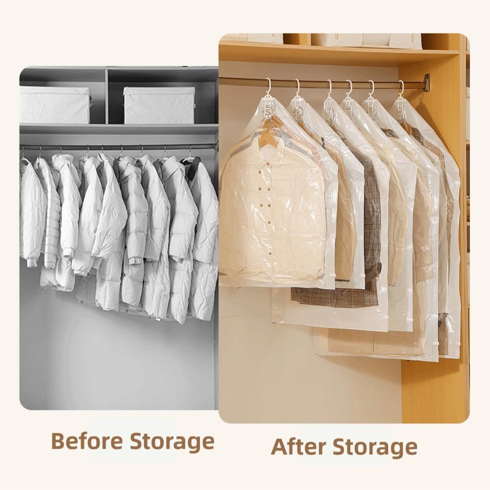 Clear Clothes Organizer Hanging Design Space Saving Bags New Vacuum Storage Bags Bedroom Use