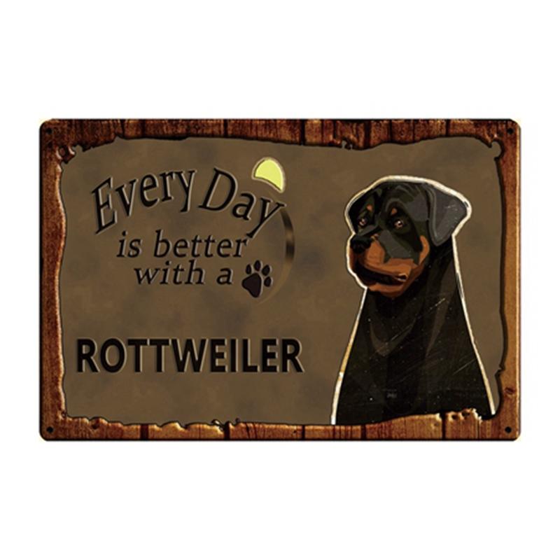 Pets Dog Metal Tin Sign Plaque Chihuahua Pug Metal Plate Home Garden Decor Bar Pub Cafe Wall Art Iron Painting CM sign