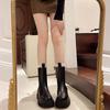 Черные ботинки Мартина на платформе женские 2025 весна и осень новая мода британский стиль полусапоги универсальные нишевые ботильоны-сигары