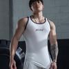 Мужской спортивный топ без рукавов для фитнеса, бега, с коротким рукавом, жилет для мышц, молочный шелк, лоскутное шитье, быстросохнущий, дышащий