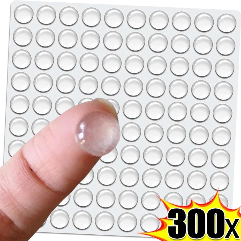 300/6Pcs Self-Adhesive Clear Door Stop Rubber Damper Buffer Cabinet Bumpers Silicone Furniture Dots Cushion Protective Pads