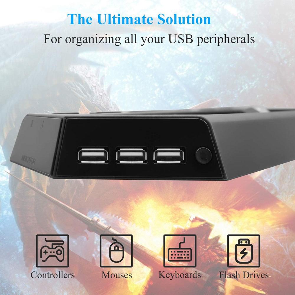 Vertical Stand Anti-Scratch Dustproof For PS4 Pro Double Charger with Double Fan