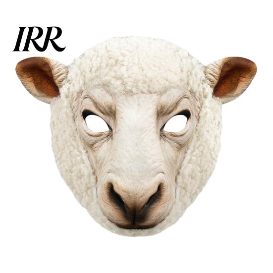 Sheep Mask with Clear Vision Realistic Animal Mask, Brown Bear Full Face Soft Cosplay for Halloween Costume Party Props Hair Texture