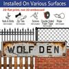 2D плоский 1 шт., 15,7×3,94 дюйма, Ржавый знак «Логово волка», Алюминиевый декоративный знак, Настенное искусство в винтажном стиле для декора домика или лоджа, Настенное искусство