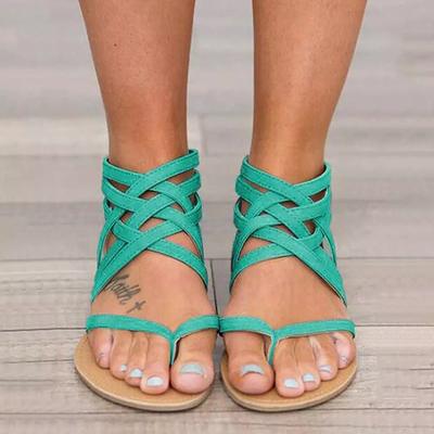 Amazon большие размеры плоские сандалии женские европейские и американские плетеные носки римские женские сандалии полые пляжные сандалии женские