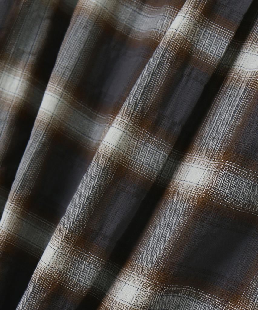 MOOD INSIDE Light Flannel Check Overshirt_Smoky Brown