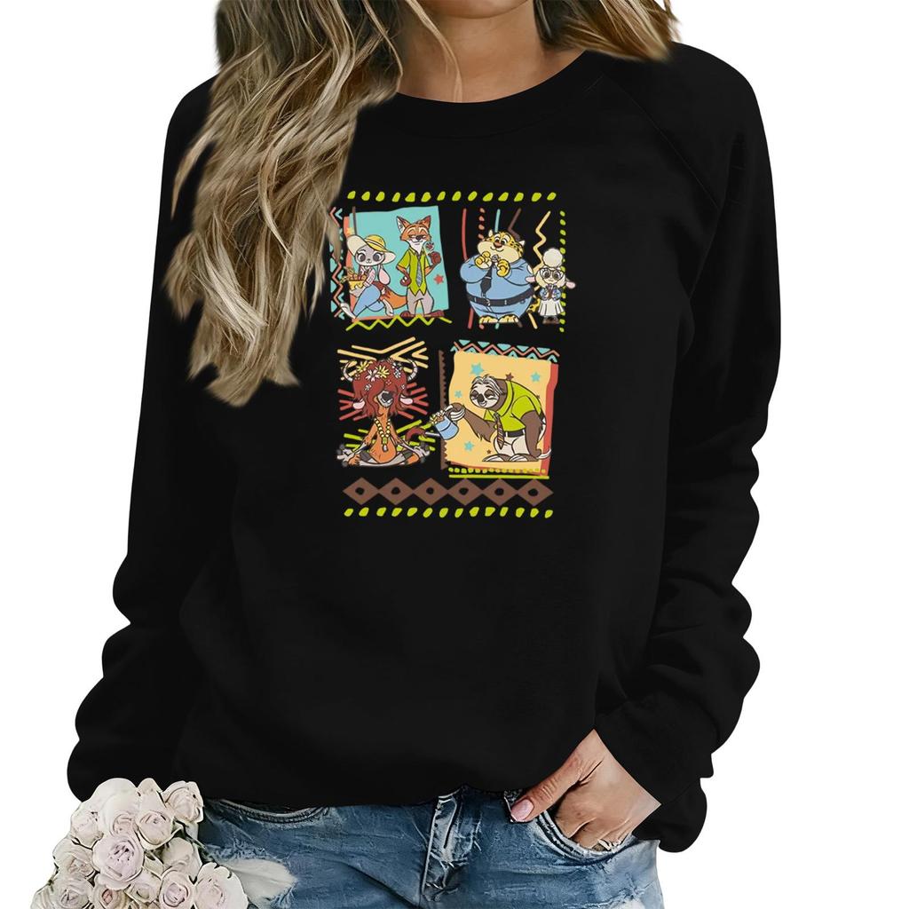 Women's Fashion Casual Long Sleeve Loose Printed Sweatshirt