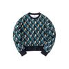 Full Print Round Neck Pullover Sports Sweatshirt Women Sweatshirt Rust-Green 162218728-1