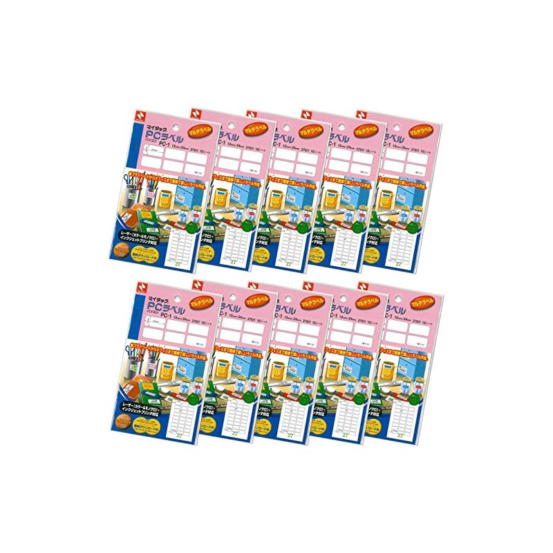 Наклейки Nichiban MyTac для ПК, упаковка 10 шт., 12 x 24 мм, PC1-10P