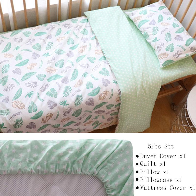 Baby Bedding Set For Newborns Soft Cotton Crib Bedding Set With Bumper For Girl Bed Linen For Kid Baby Nursery Decor Custom Made