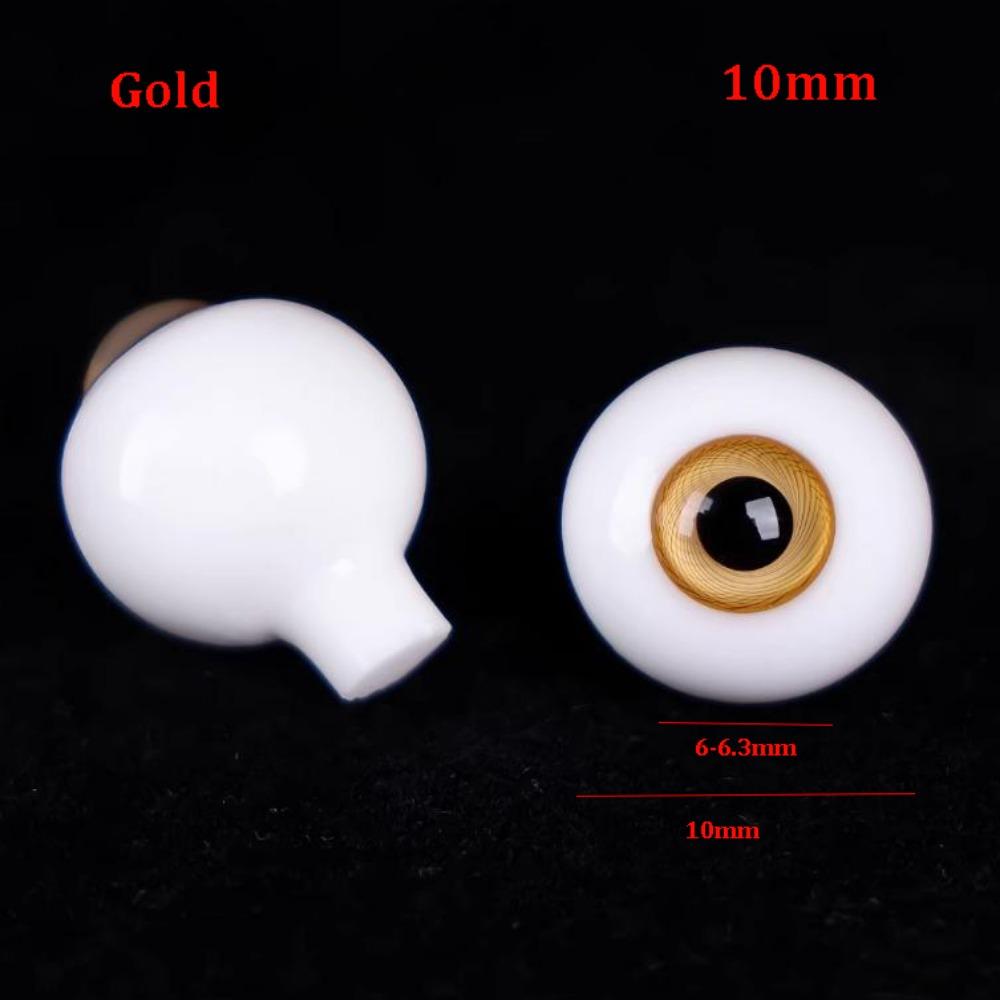 Cute Blue Gold Glass Eyes 2 Colors DIY Doll Making Crafts New Textured Glass Eyeball For BJD Dolls