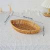 Тарелка для хранения закусок Удобное блюдо для хлеба Имитация ротанга Листообразный фруктовый поднос для повседневного использования Кухонные органайзеры