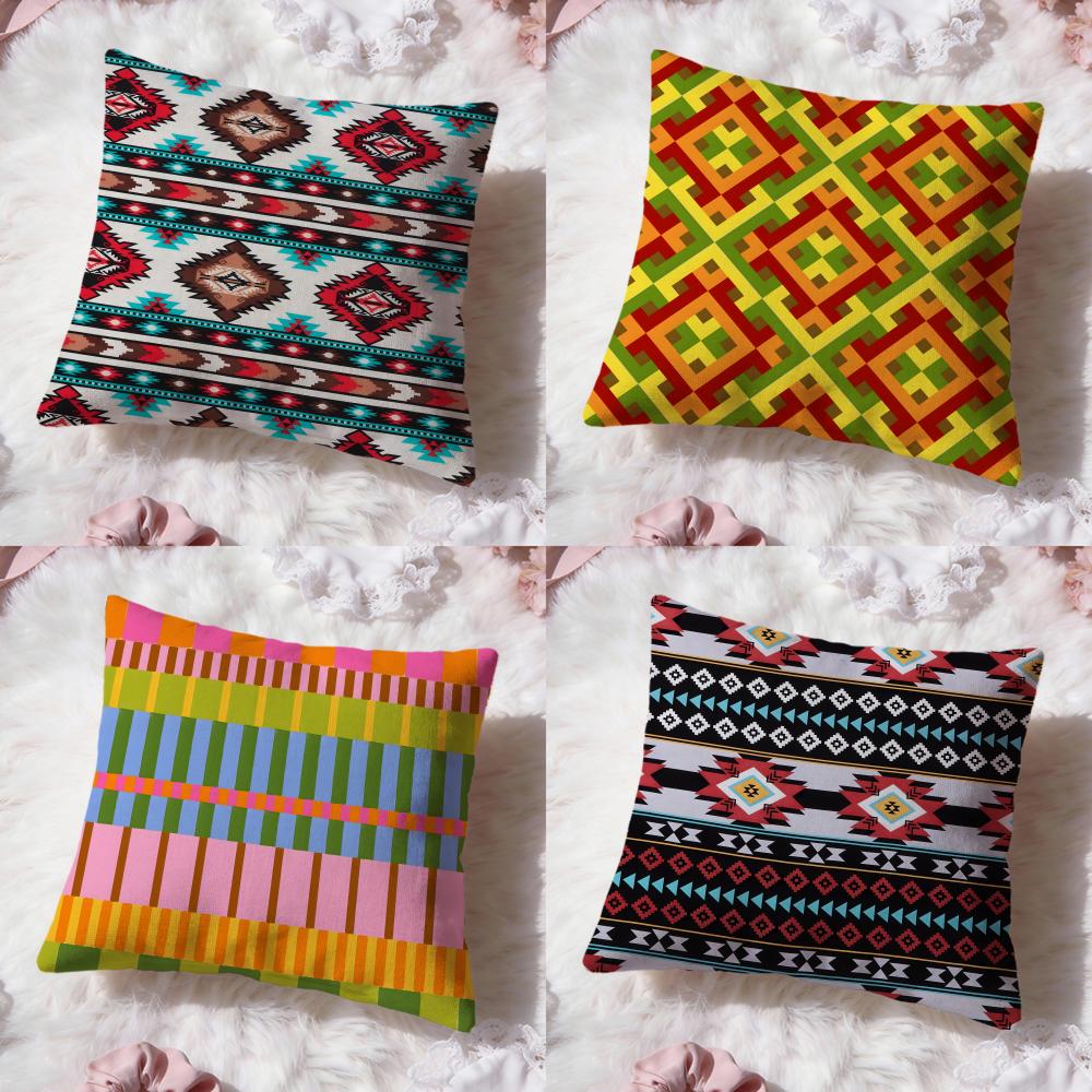 Woven Patterns Cushion Cover Premium Comfort Reversible Pillow Cove Two in One Design for Any Room Car Interior