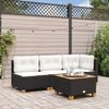 VidaXL Garden Corner Sofa with Cushions Black Wicker 365902
