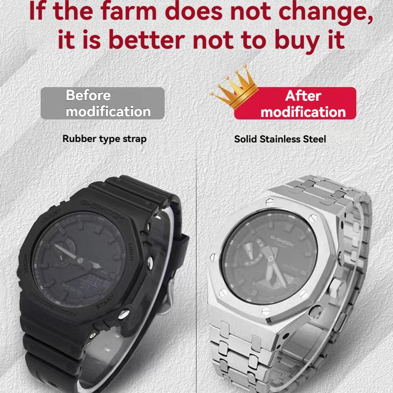 Для Casio G-Shock GA-2100 GA-2110 Farmhouse Oak Модифицированная Нержавеющая Сталь Стиль AP 3-е Поколение 4 Представителя с Кейсом