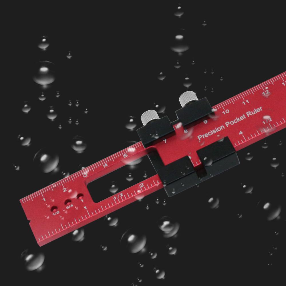 Деревообработка Прецизионная карманная линейка Алюминиевая раздвижная линейка Дюймовая и метрическая Т-образная линейка Квадратный разметочный инструмент со стопором