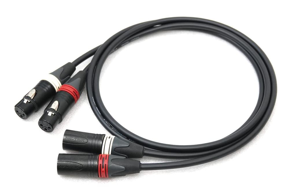 MOGAMI 2534 Red and White XLR Microphone Cable (2 Pairs, 1m)