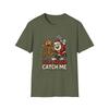Unisex Softstyle T-Shirt Gingerbread Man Chase Punk Santa Snow Funny Holiday