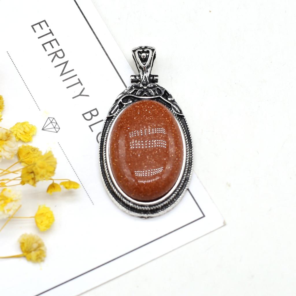 Подвеска из натурального камня в винтажном стиле, ожерелье, модные украшения, овальная форма, колье из сплава, розовый кварц, опал, малайзийский нефрит, идеи подарков, подарки для влюбленных