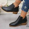 Plus-size Boots for Women, Slimming Pointed-toe Casual, Thick-soled, Chunk-heeled Boots for Women, Single Shoes