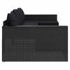 vidaXL 2-tlg. Garten-Lounge-Set mit Kissen Schwarz Poly Rattan