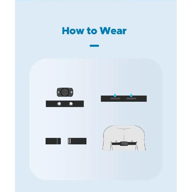 Geoid HS500 Chest Strap Heart Rate Monitor IP67 Waterproof Bluetooth ANT+ Running Cycling Sports Heart Rate Sensor