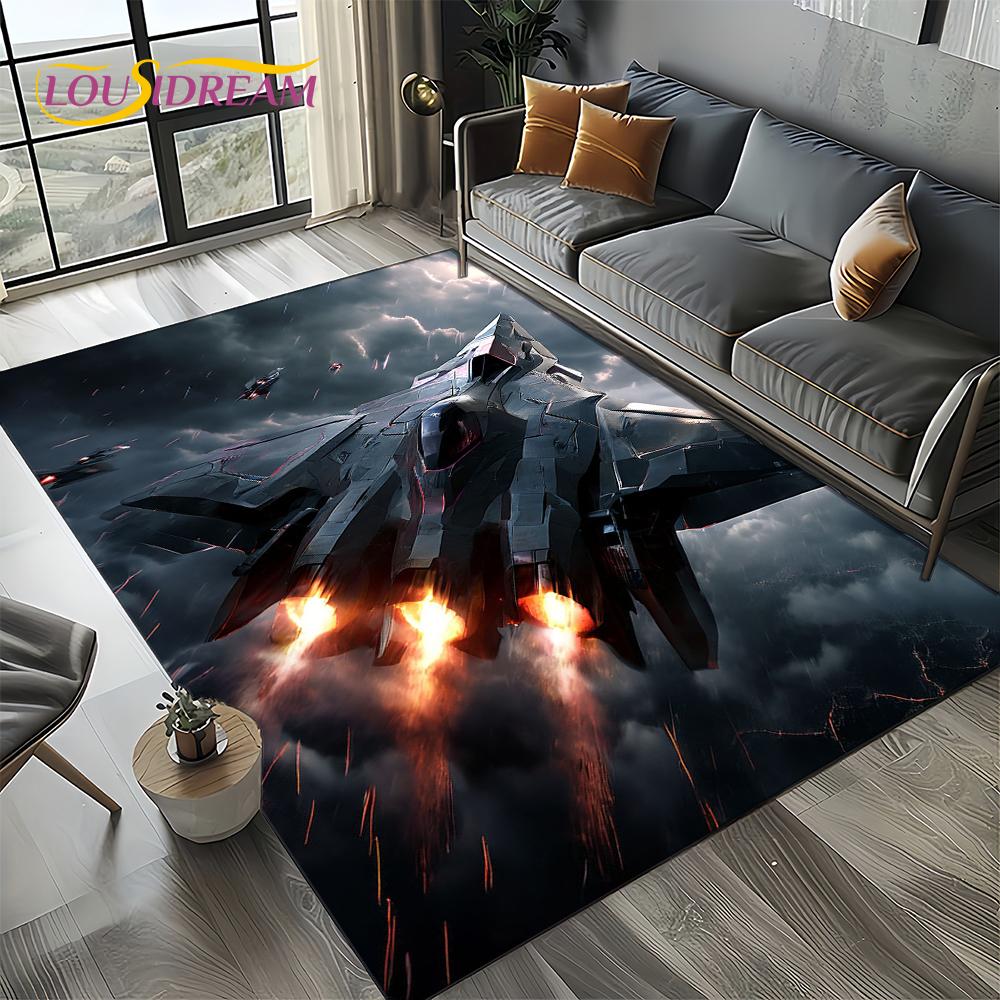 3D Космический Спитфайр Самолет ВВС Реактивный Истребитель Мультяшный Ковер Коврик для Гостиной Спальни Дивана Украшение, Нескользящий Напольный Коврик