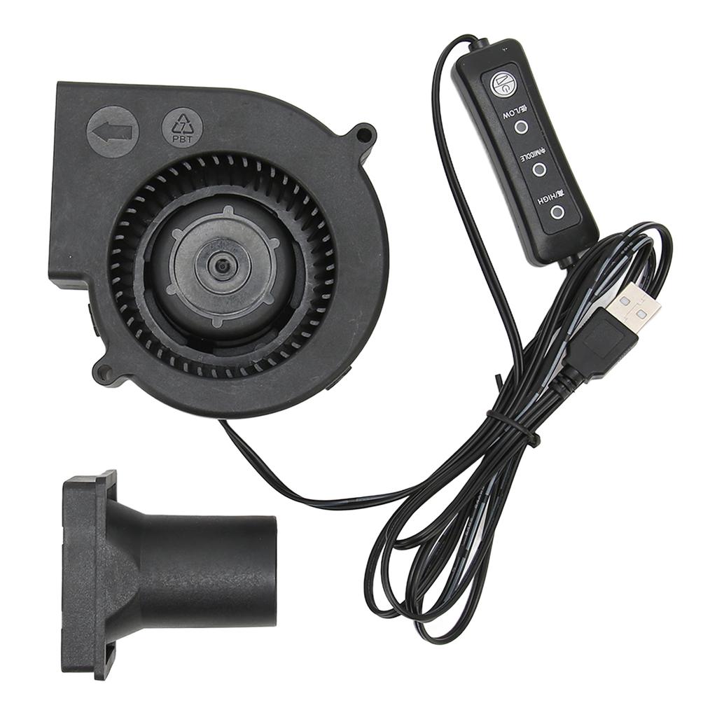 USB Blower Fan 3.8in 3 Speed Mode DC 5V Brushless 3800 RPM 22 CFM Computer Cooling Fan for PC