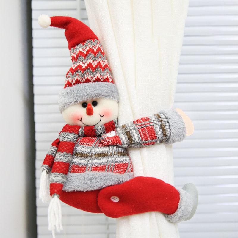 Christmas Curtain Hooks Cartoon Figurine Decorations Hotel Restaurant Decor Doll Clips Creative Window Display Ornaments