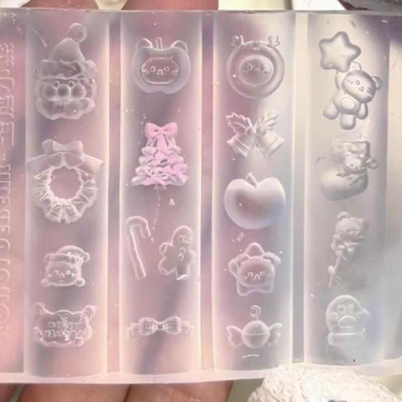 3D Барочный Ангел Бабочка Рождественская Елка Снеговик Форма для Ногтей DIY Украшения для Нейл-арта Силиконовая Форма для Лепки Маникюрный Шаблон