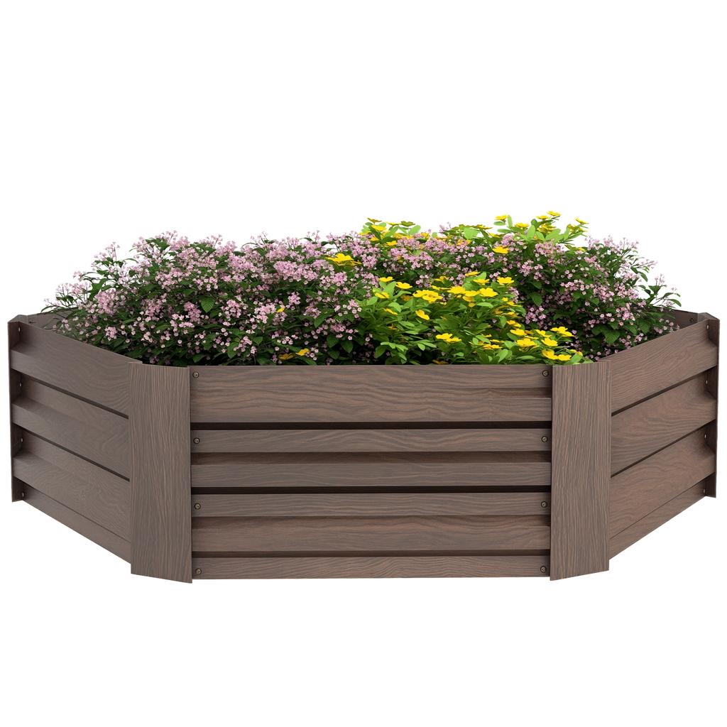 Raised garden bed. Herb garden. Weatherproof. Open bottom. 113 x 98 x 30 cm. Dark brown