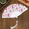 Fruit Pattern Handheld Fan Lemon Design Portable Fan Casual Fabric Tassel Fan  Women