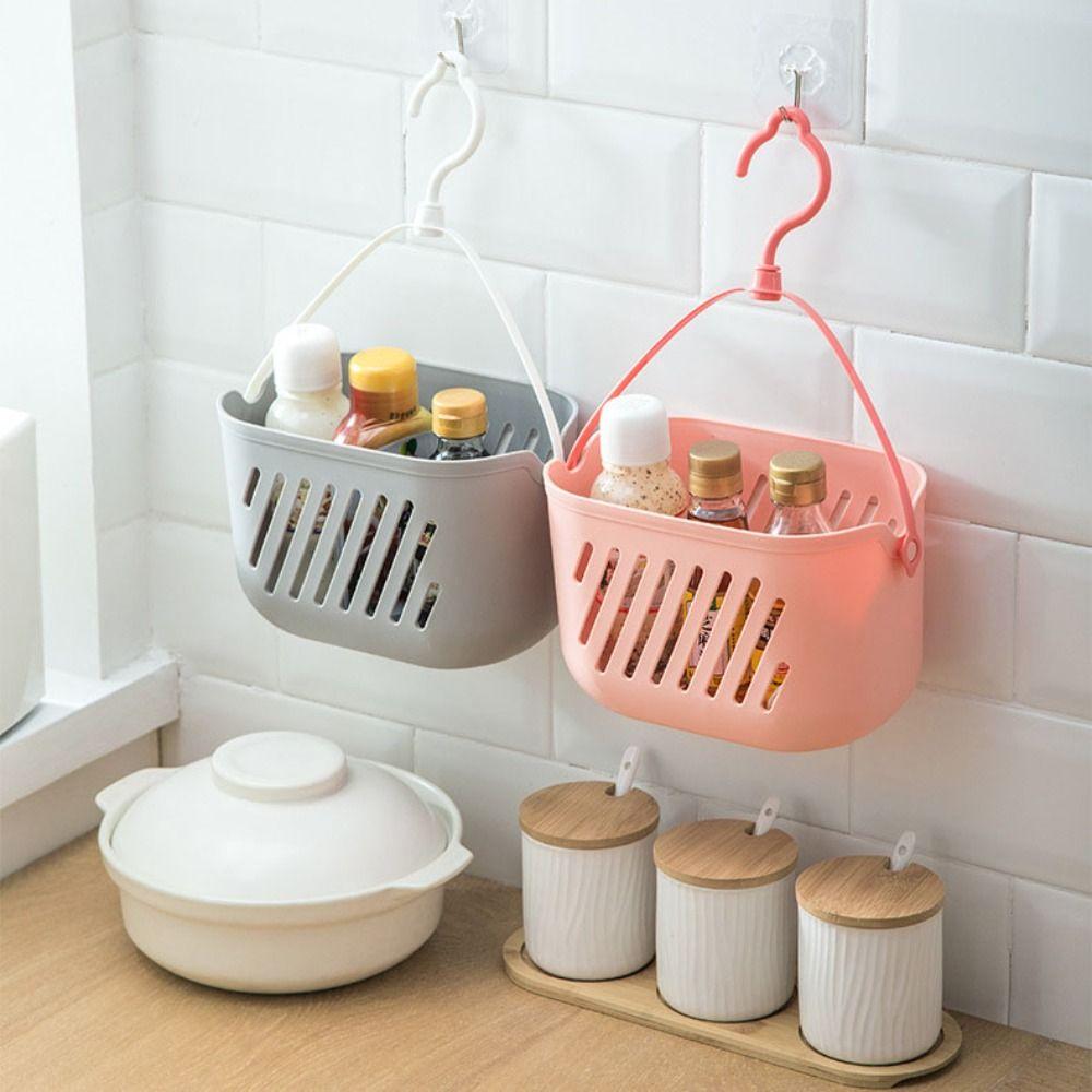 Save Space Home Storage For Bathroom Tub Corner Organizer Hanging Basket Storage Baskets Hooks Rack
