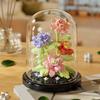 Конструктор в горшке Моделирование суккулентного букета Креативный пазл Строительный блок Вечный цветок Украшение для дома Роза