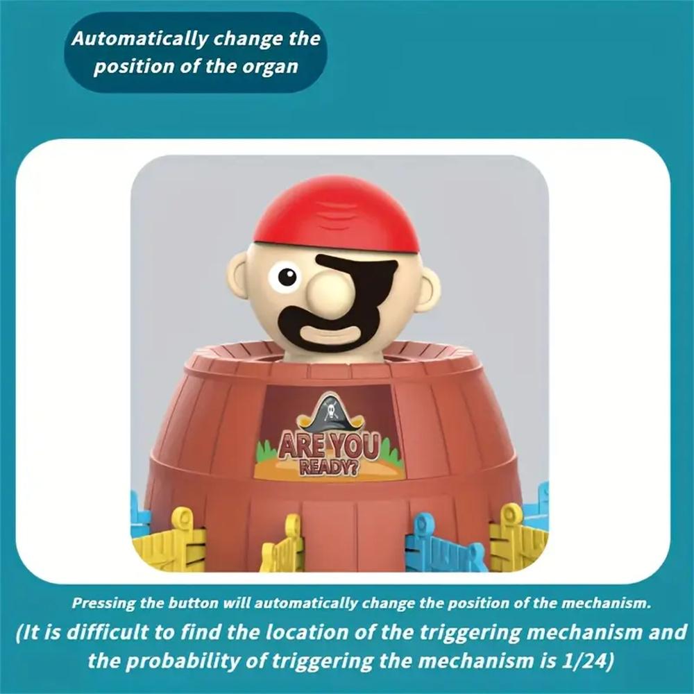 Игра «Пиратская бочка» Интерактивная всплывающая пиратская игрушка ведро с мечами Головоломка Экшн-игра для семьи и детей Настольное развлечение