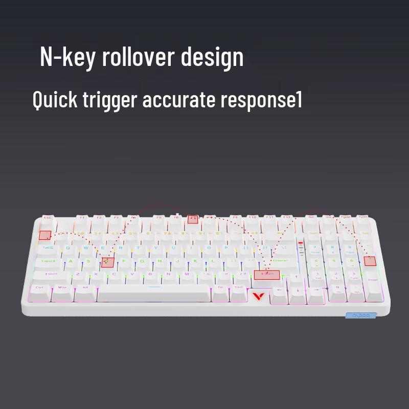 Rapoo V500PRO-98 98-клавишная проводная механическая игровая клавиатура с подсветкой