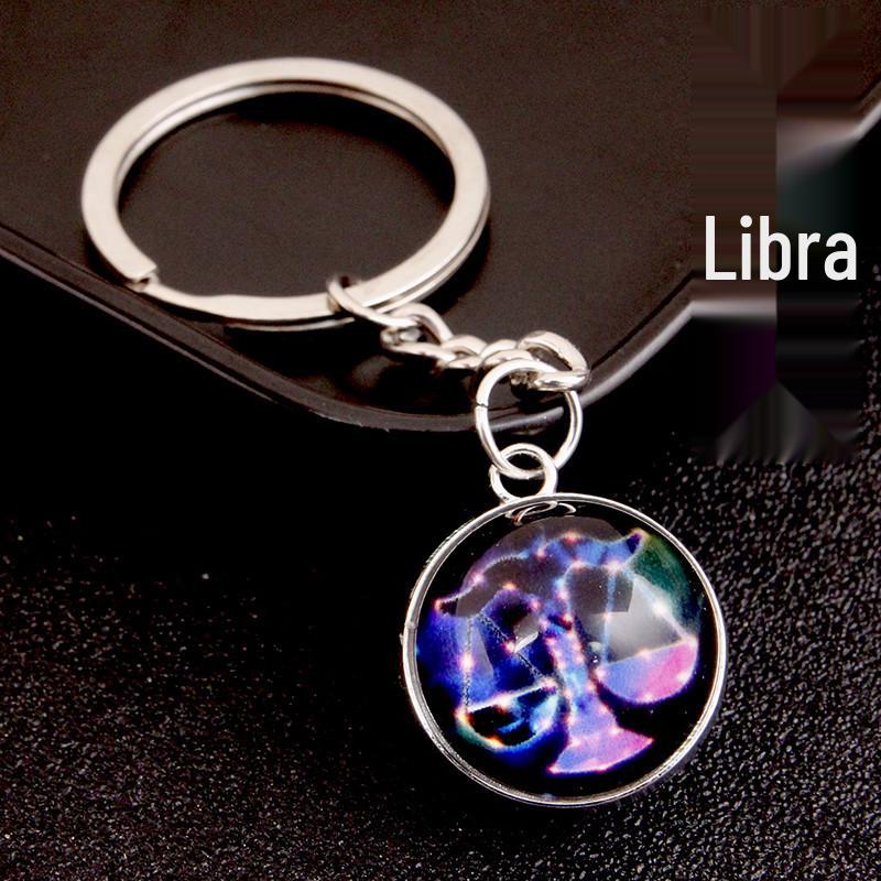 Spherical Luminous Crystal Zodiac Keychain - Virgo & Leo
