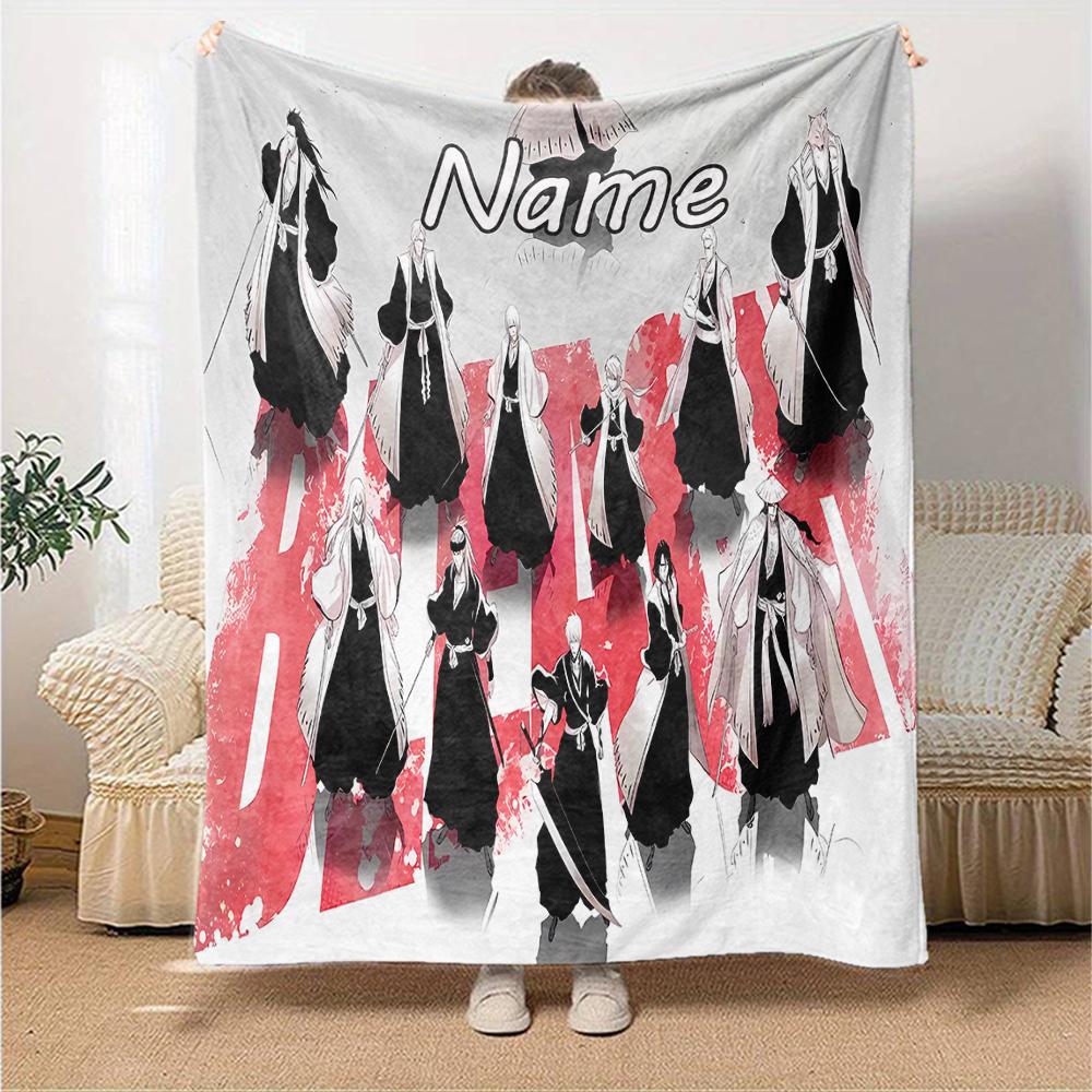 Customiz Name Personality Byakuya Kuchiki (2) Blanket Soft &Warm Sofa Office Bed Travel Lunch Break Blanket, Gift Suitable for All Seasons