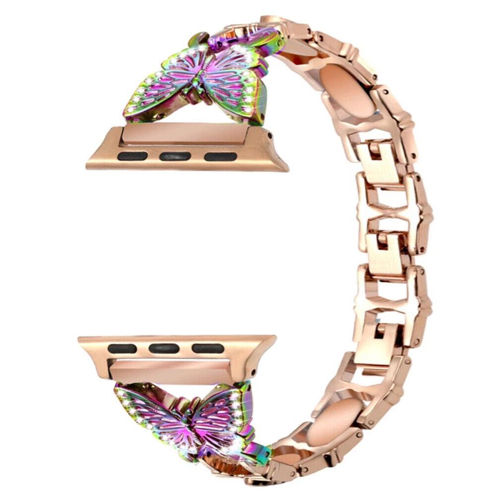 Металлический ремешок с бриллиантами для Apple Watch Ultra 49 мм, ремешок Correa 38/40 мм, 42 мм, 44 мм, браслет Iwatch серии 8, 7, 6 SE, 5, 4, 41 мм, 45 мм, женский браслет