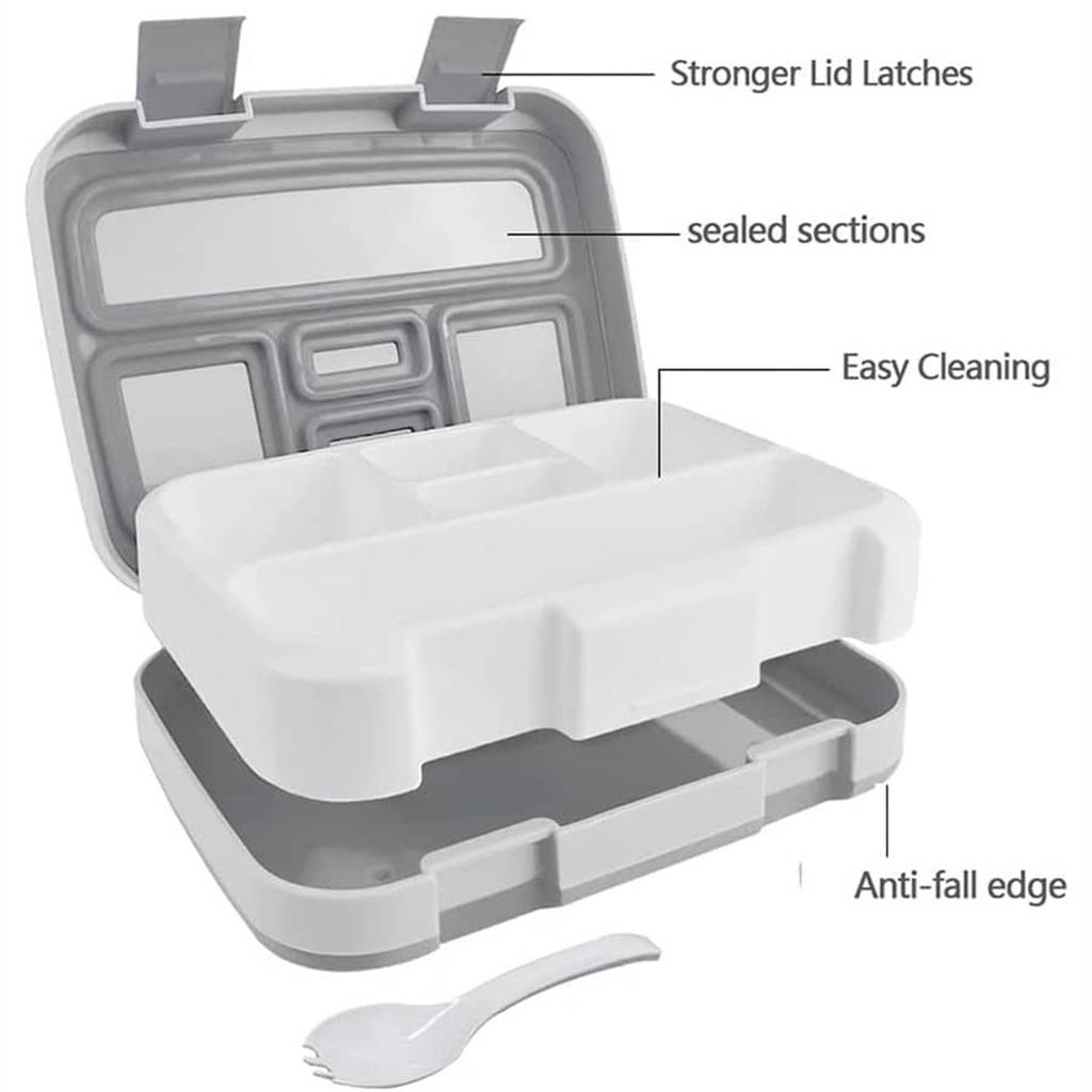 28.15oz Lunch Box Portable Leak Proof Bento Box 5 Compartments Meal Containers With Lid For School Picnic Workers Kitchen Suppli