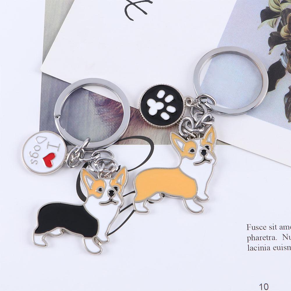 Парные брелоки Мультяшный держатель для ключей от машины Брелок для ключей с собакой Подвеска для сумки Брелок для ключей Корги
