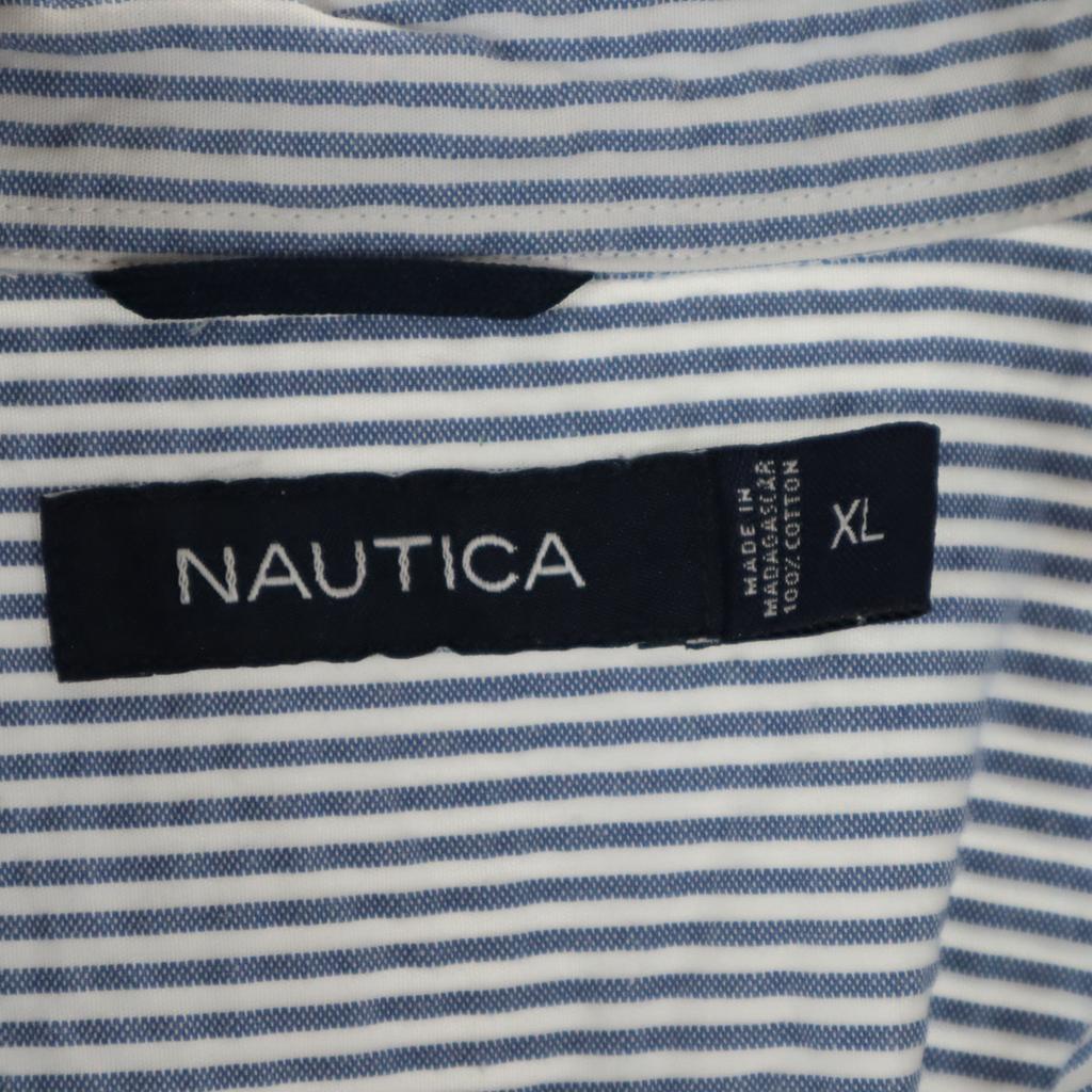 Nautica Платье-рубашка на пуговицах из сирсакера с рукавом три четверти и полосатым узором Женское Б/У