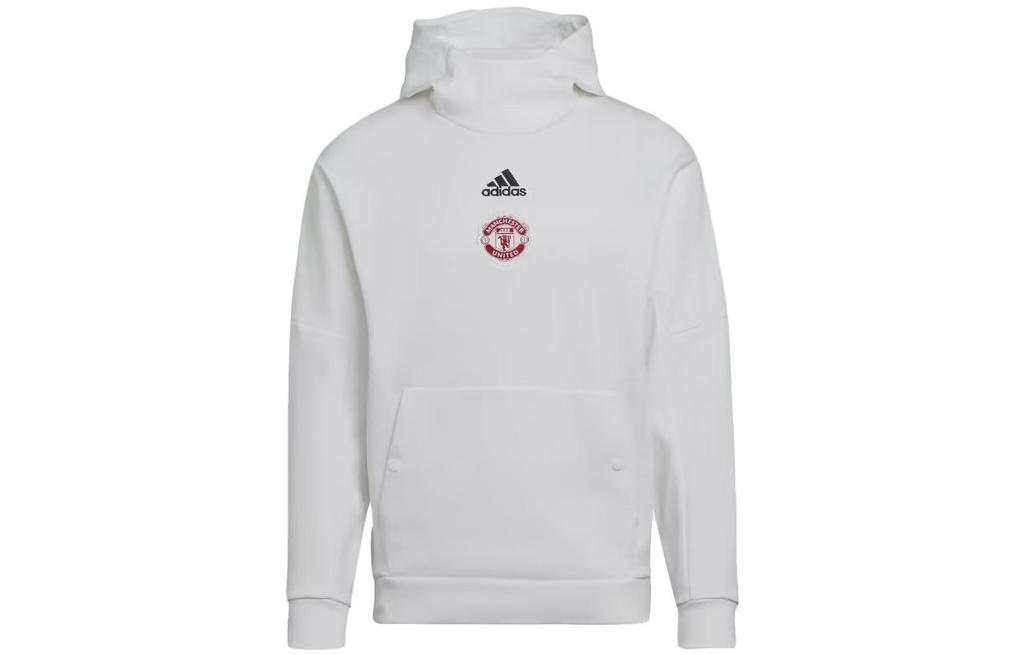 adidas Мужские толстовки Манчестер Юнайтед Белые С капюшоном Умеренные Обычные HE6643