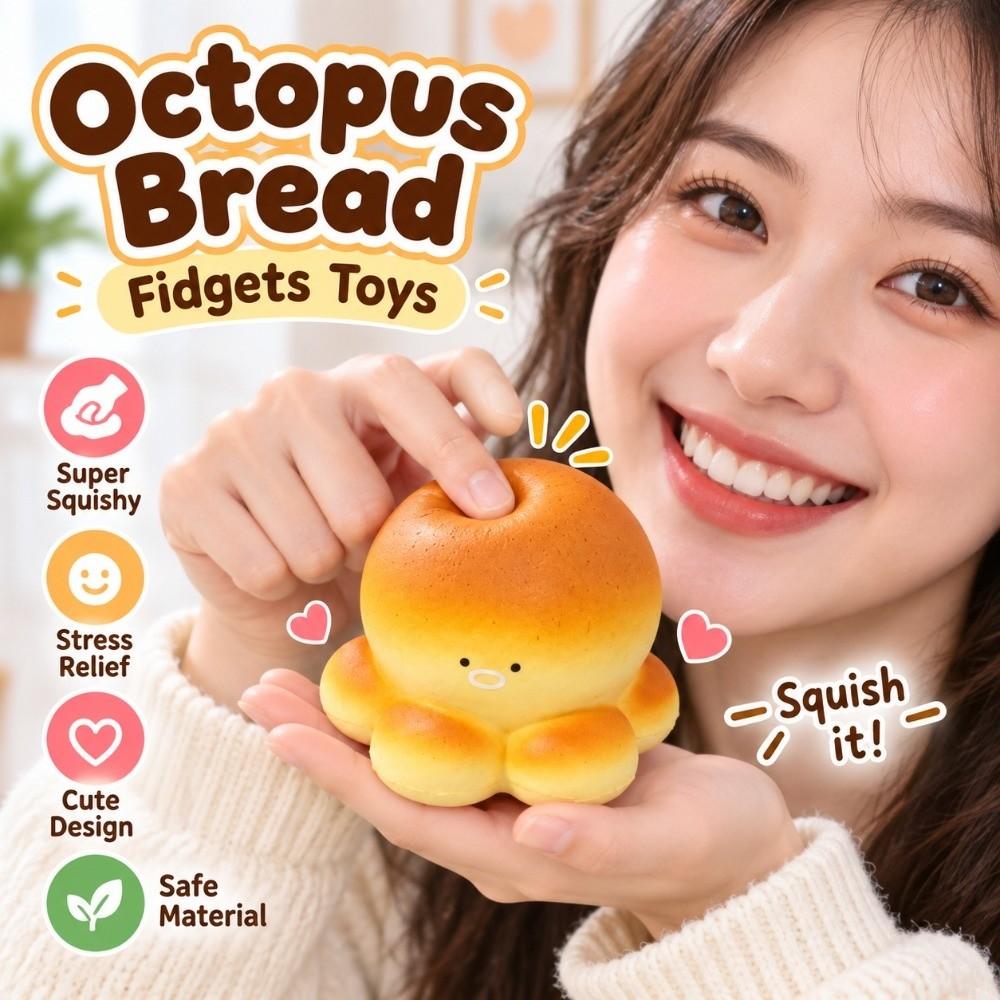 Slow Rising Octopus Bread Fidgets Toys Hand Relax Slow Rebound Toy Kids Adults