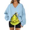Women's Loose And Comfortable Letter V-neck Sportswear Long-sleeved Sweatshirt Daily Matching Clothes