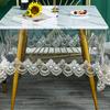 Прозрачная мягкая стеклянная кружевная скатерть из мягкого ПВХ, пыленепроницаемая и легко чистящаяся скатерть, водонепроницаемая квадратная подушка с вышивкой