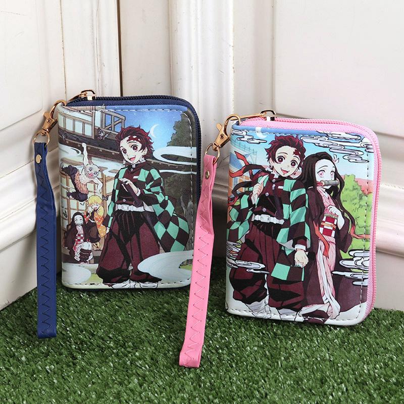 Япония мультфильмы комиксы Клинок рассекающий демонов товары маленькие кошельки для мужчин и женщин кошельки для мелочи 7542