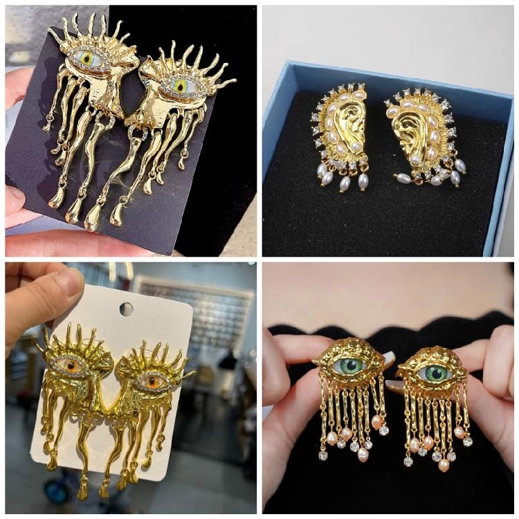 Художественная модель уха, украшение для уха/глаза, уникальные серьги-гвоздики с индивидуальным дизайном для вечеринок и свиданий.