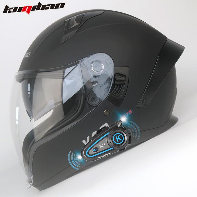 Full Face Motorcycle Helmet Dual Visor 3C Certified Lightweight All With Bluetooth Intercom