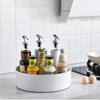 Вращающаяся стойка для хранения приправ, стойка для хранения косметики, 2-слойный поднос для банок со специями и солью, кухонный органайзер, экономящий место, полка, держатель для бытовых принадлежностей
